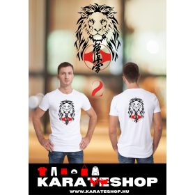 Karate mintás fehér pamut póló 1-10