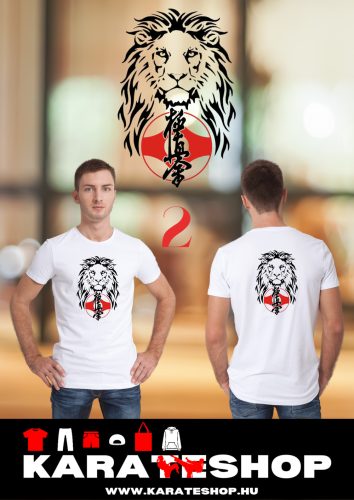 Karate mintás fehér pamut póló 1-10