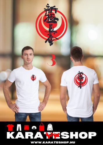 Karate mintás fehér pamut póló 1-10