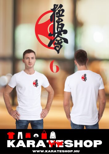 Karate mintás fehér pamut póló 1-10