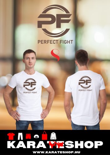 Karate mintás fehér pamut póló 1-10