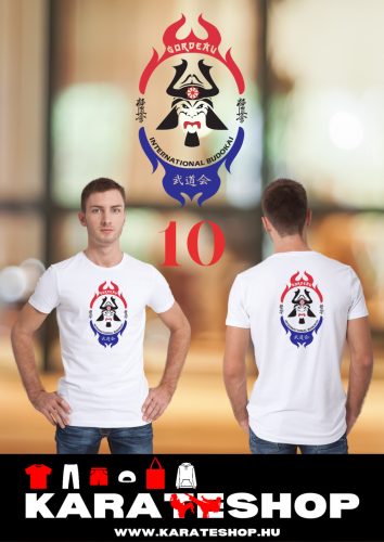 Karate mintás fehér pamut póló 1-10