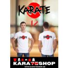 Karate mintás fehér pamut póló 11-20
