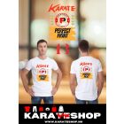 Karate mintás fehér pamut póló 11-20