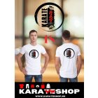 Karate mintás fehér pamut póló 11-20