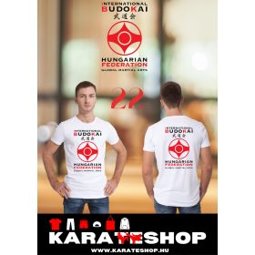 Karate mintás fehér pamut póló 21-30