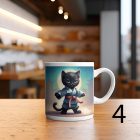 Karatés bögre (cicás bögrék)