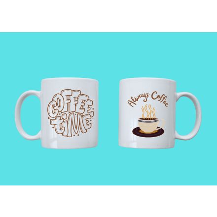 Kávés bögre egyedi mintával - Coffee time