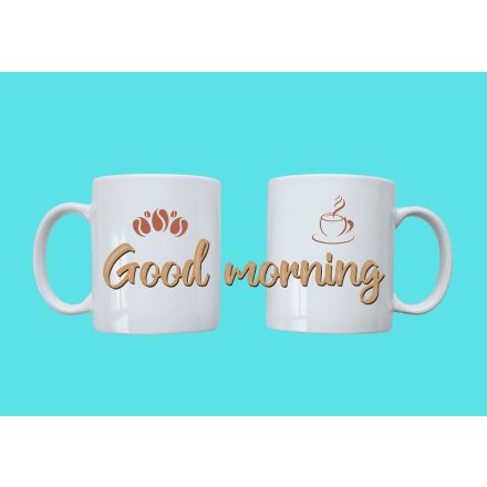 Kávés bögre egyedi mintával - Good morning