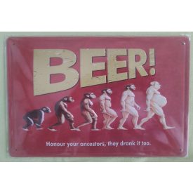 Dombornyomott fém tábla - beer