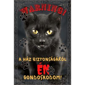 Fém tábla - black cat